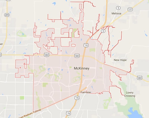 Map of our McKinney, Texas service area
